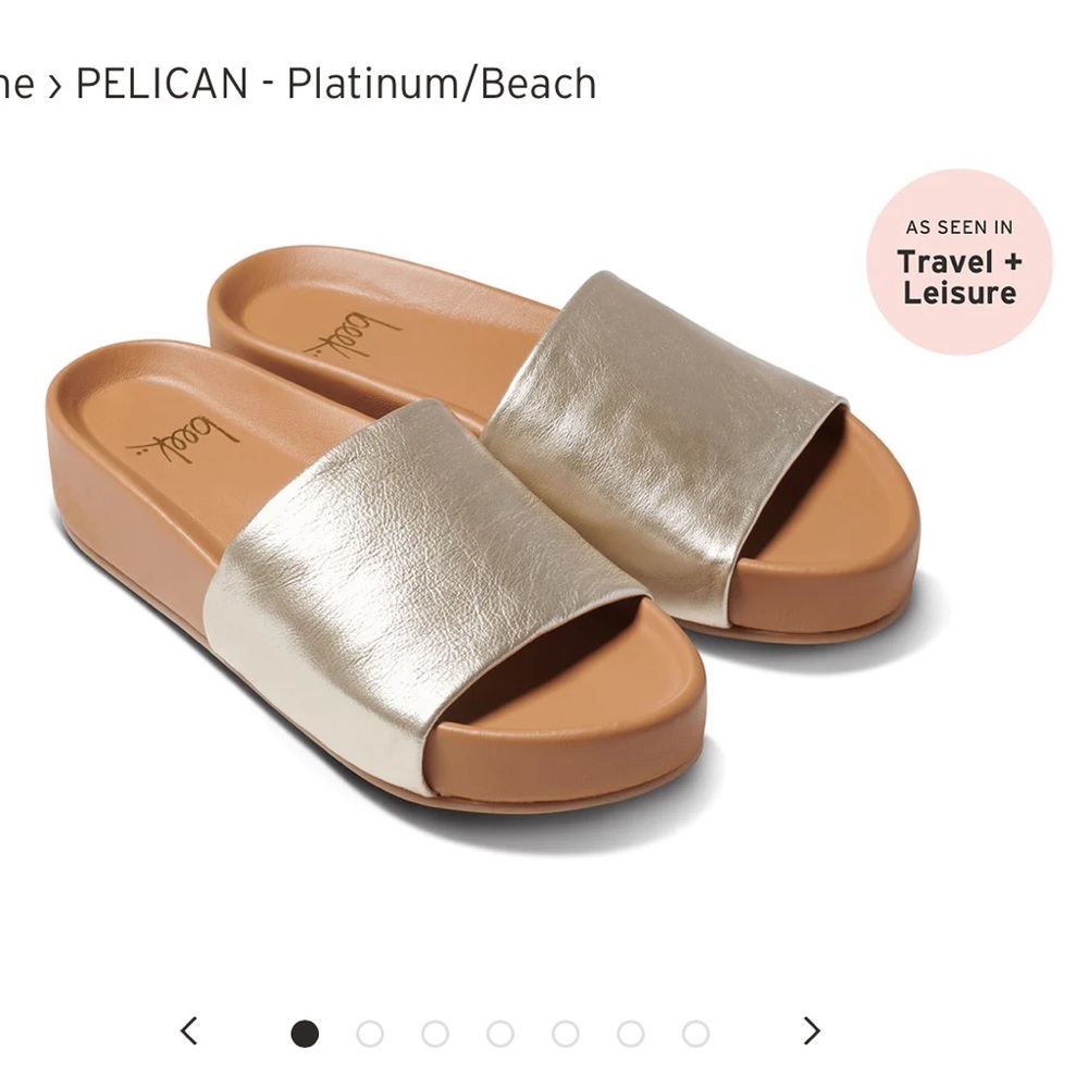 Beek Pelican Platinum/Beach size 7 sandal slide